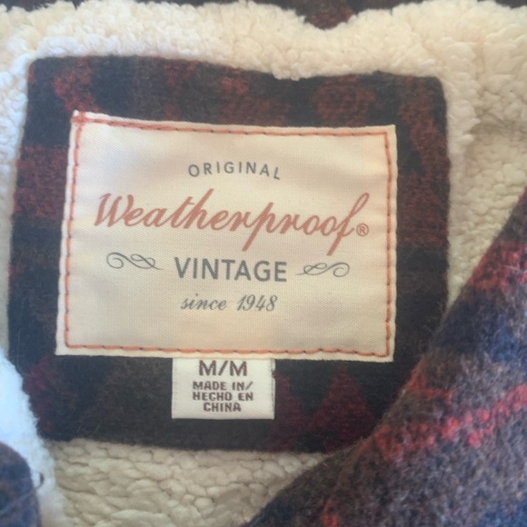 Weatherproof Vintage Aztec Sherpa Lined Jacket Coat Button Down Brown Women’s M - Picture 2 of 10